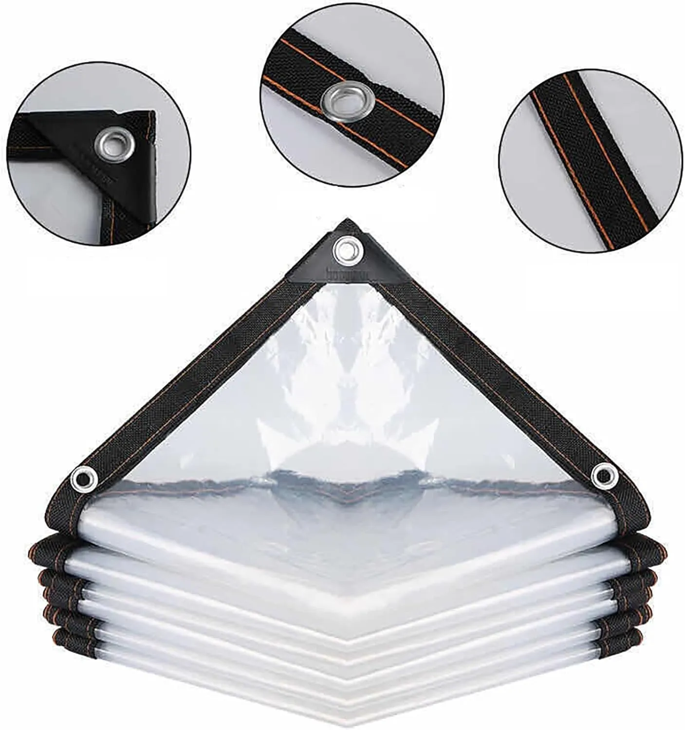 Thickened Tear Resistant Clear Tarps Waterproof Transparent Tarpaulin,for Covering Henhouse Porch Canopy Plant Camping,Plastic Tarpaulins(16x16 ft(5x5m))
