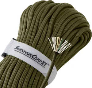 Titan Survival's Patented 1000 LB Survival Paracord – USA Made - Military Style 750 Cord with Firestarter, Fishing Line, and Kevlar Strands - Heavy Duty Camping Cordage - Lengths & Color Options