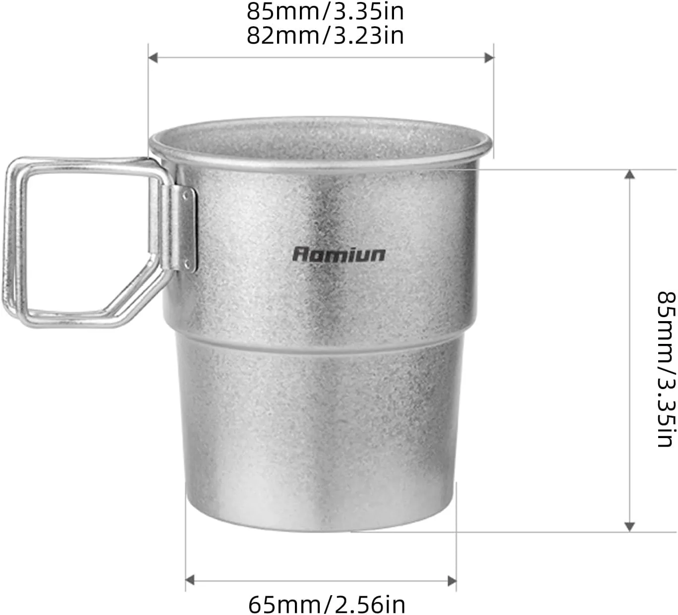 Titanium Mug, 300ml 10oz Camping Coffee Cup with Foldable Handle, Lightweight Camp Mug Water Cup Portable Camping Titanium Cup for Outdoor Backpacking Hiking Travelling Picnic