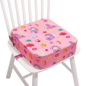 Toddler Booster Seat for Kitchen Chair, Non-Slip Kids Dining Table Booster Seat with Adjustable Safer Straps, Portable Baby Eating Travel Camping Increasing Cushion