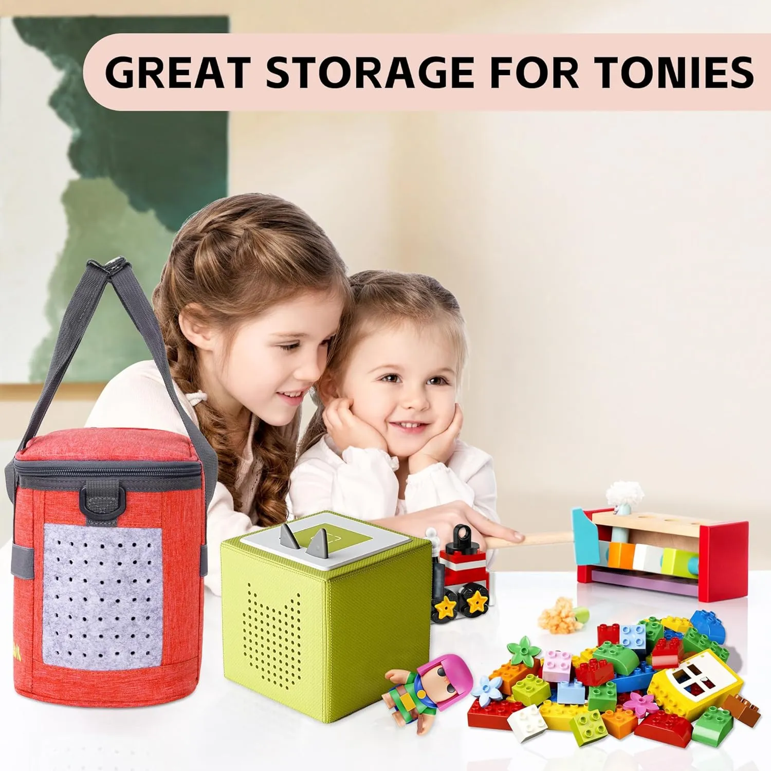 Toniebox Carrying Case For Toniebox Figures/Starter Set Waterproof Tonie Storage, Red