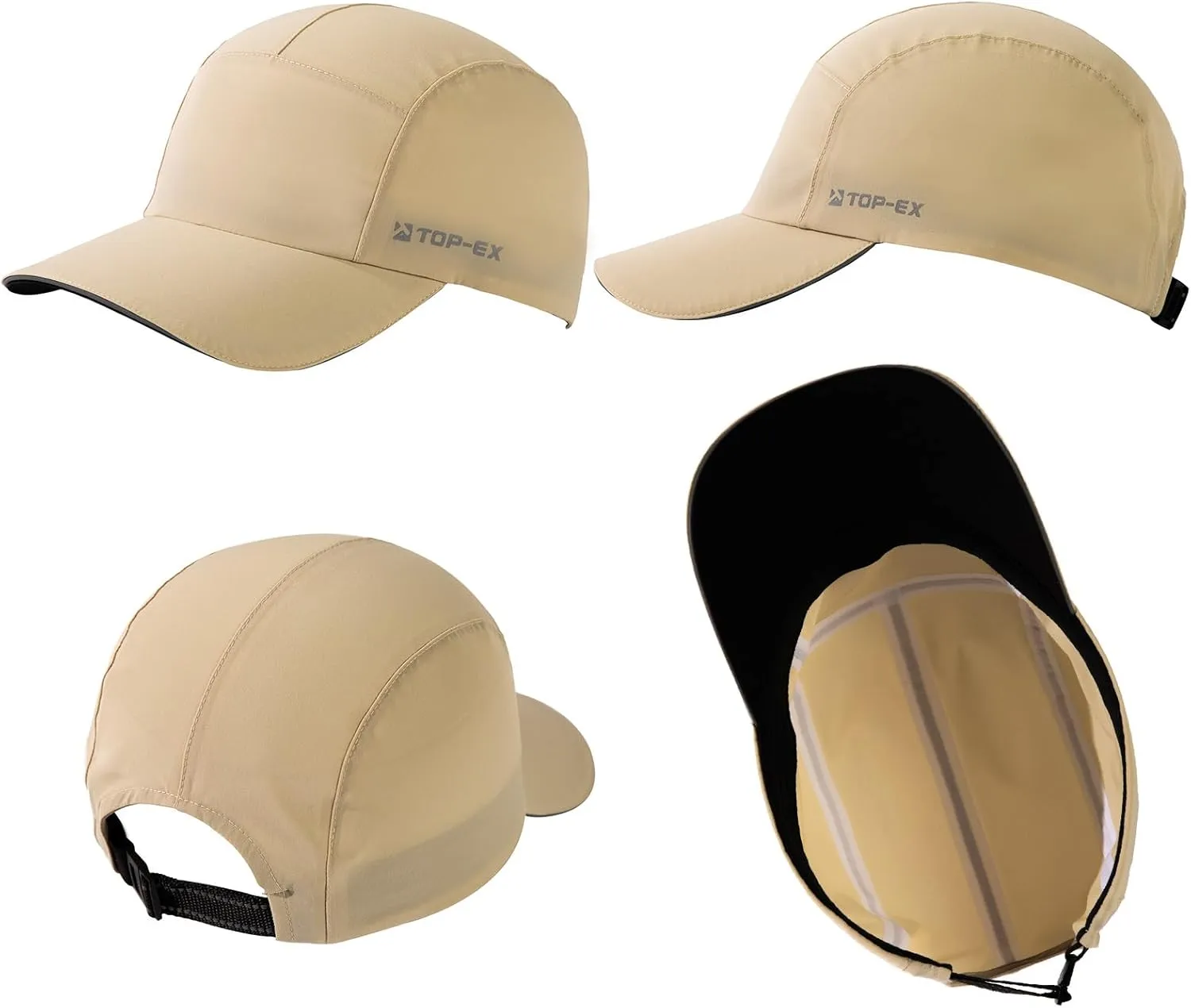 TOP-EX L/XL/XXL 5-Panel Water-Resistant Baseball Performance Cap Running Golf