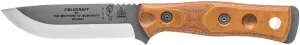 TOPS Knives Fieldcraft by Brother of Bushcraft Tumble Finish Full Tang Fixed Blade-Tumble Finish- Black Kydex w/Rotating Spring Steel Clip (Tan Canvas Micarta Handle)