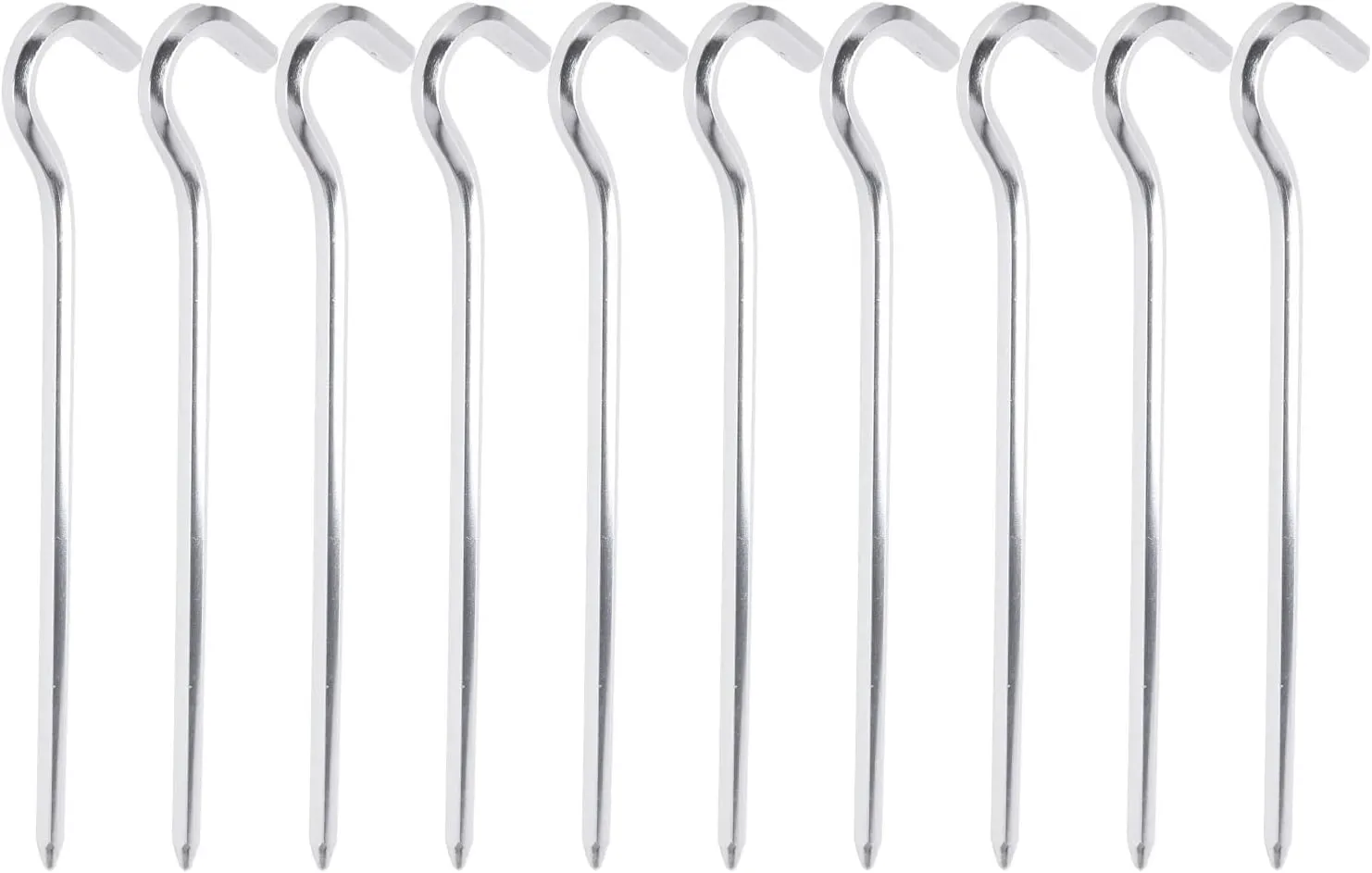 Topyond 10PCS Heavy Duty Aluminum Tent Pegs with Hook - Ideal for Outdoor Camping and Hiking
