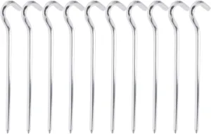 Topyond 10PCS Heavy Duty Aluminum Tent Pegs with Hook - Ideal for Outdoor Camping and Hiking