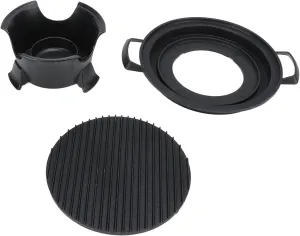 Topyond Tabletop Portable Grill for Outdoor Picnic Camping, Nonstick Die Cast Aluminum Hibachi Grill with Baking Pan