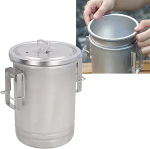 TopyondCamping Cooking Pot with Lid 304 Stainless Steel Steaming & Boiling, Portable with Buckle for Outdoor Camping, Backpacking, Survival Gear & Camping Essentials