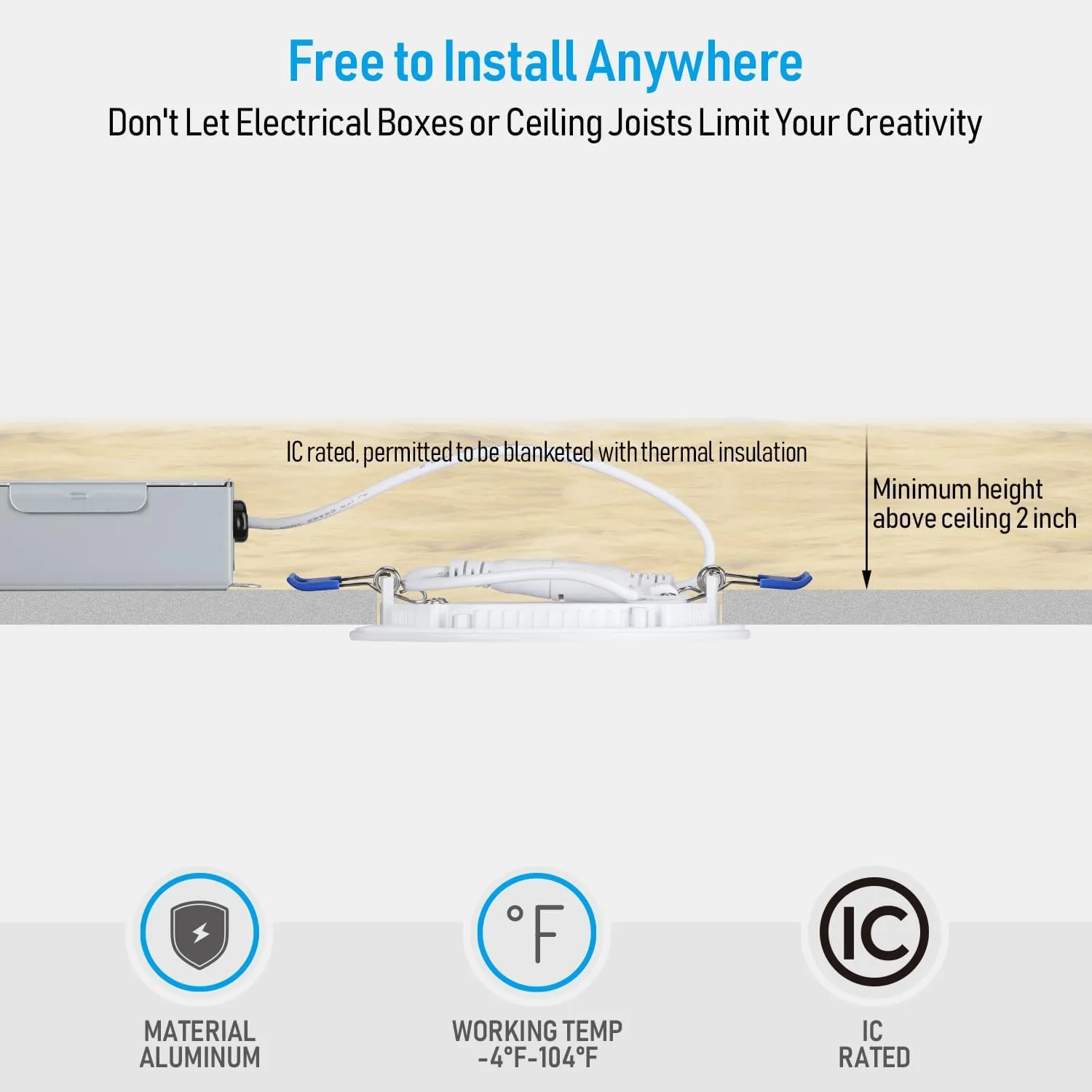 TORCHSTAR 12-Pack Essential Series 4 Inch Ultra-Thin LED Recessed Lighting with J-Box, 2700K Soft White, 10W Dimmable 650lm Brightness LED Downlight, ETL & Energy Star Listed