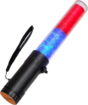 Traffic Wand, 10 Inch Rechargeable Traffic Control Baton with Magnet, 3 Flashing Modes Safety Baton for Traffic Control, Parking, Aircraft, Car Directing
