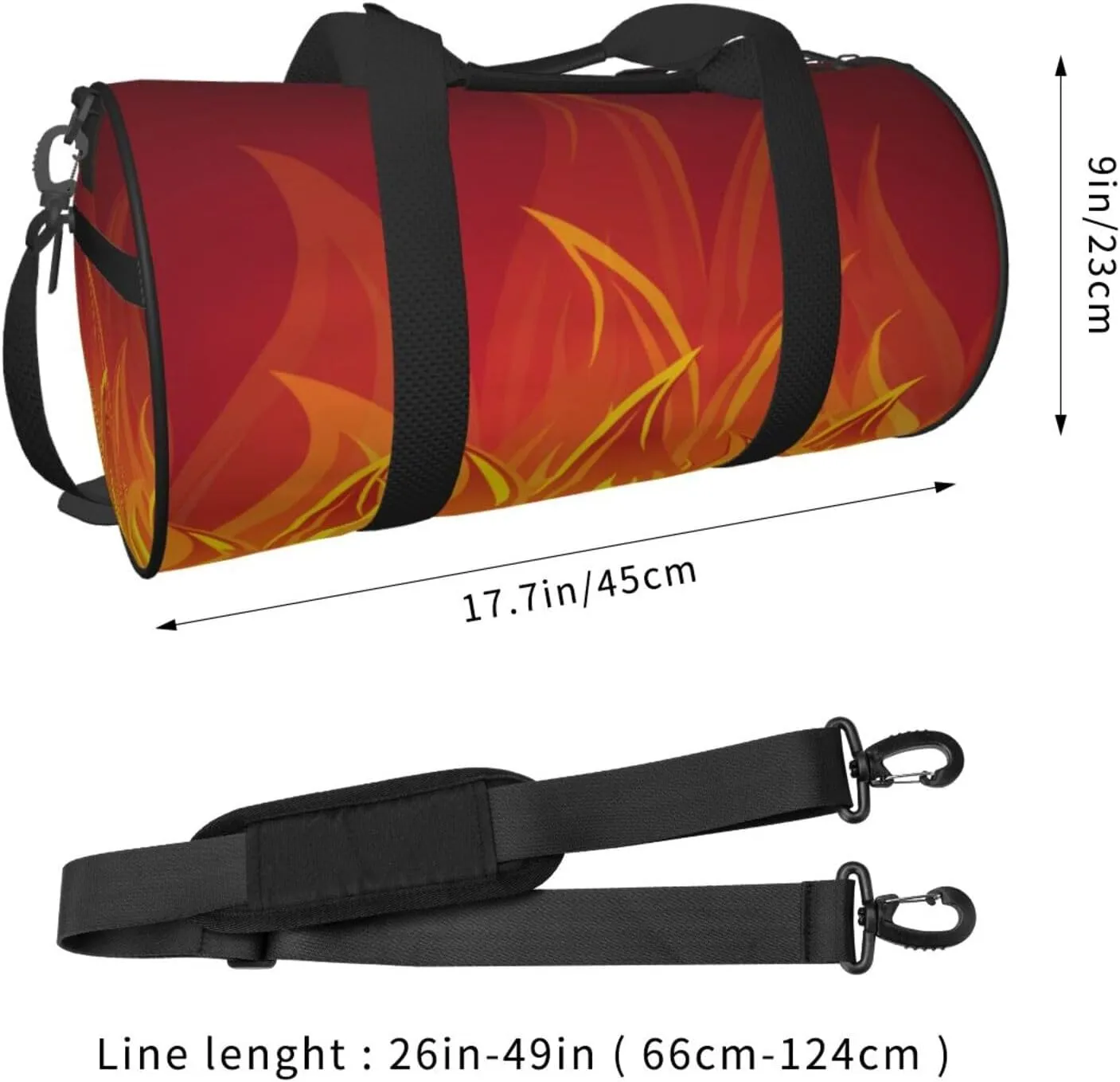 Travel Duffle Bag for Men Women, Fire Duffle Bags for Sport Gym Overnight Luggage