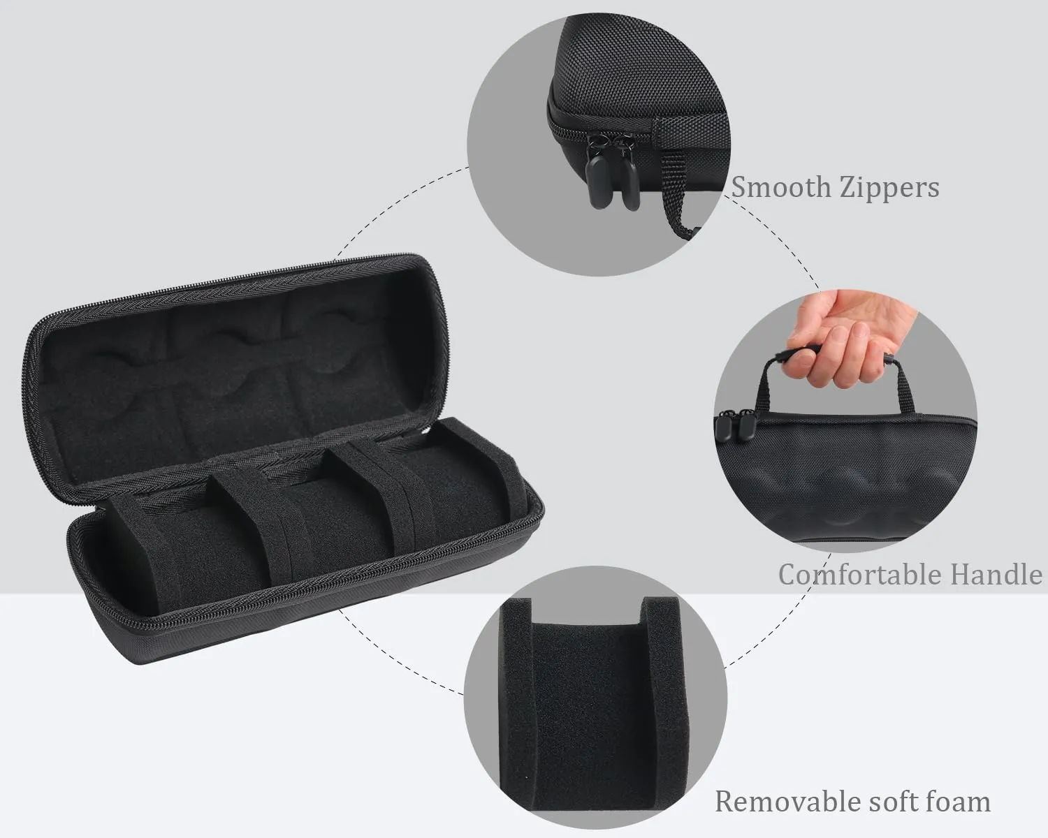 Travel Watch Case for Wristwatches & Smart Watches up to 50mm - 3 Slots