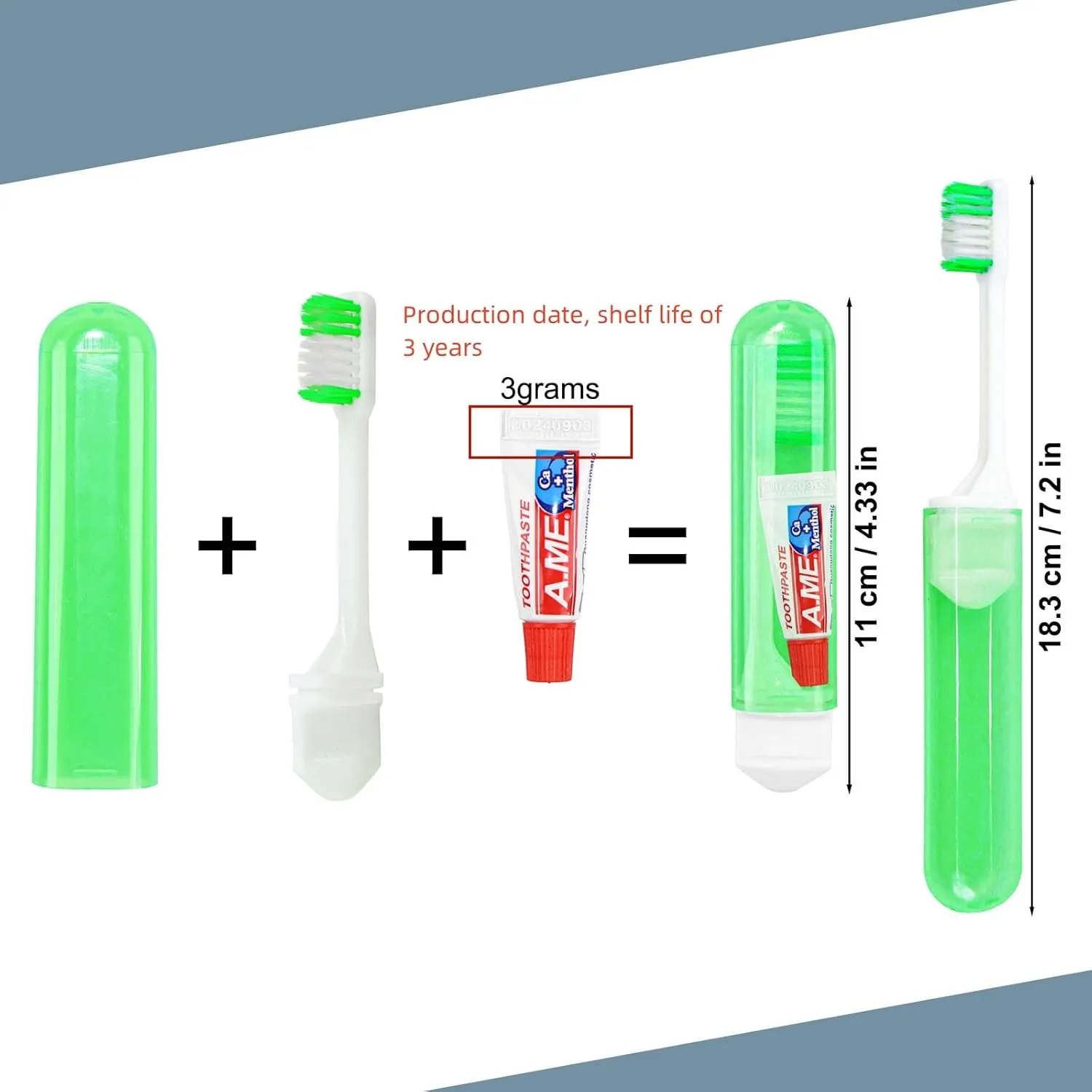 Traveling Toothbrush and Toothpaste 3gram,Disposable Toothbrushes Mini Toothbrush With Toothbrush Cover,Bulk Toothbrush And Toothpaste,Folding Toothbrushes Camping Toothbrush For Camping,Hiking (100)
