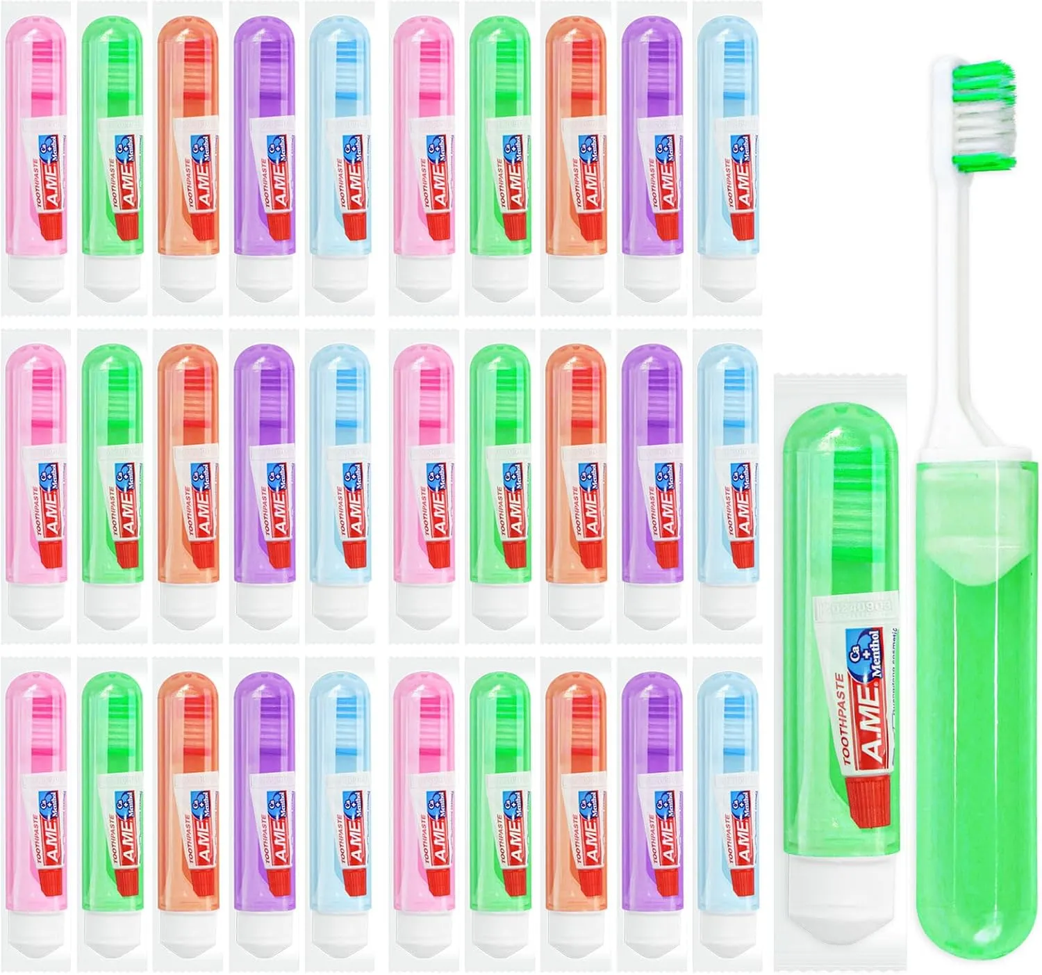 Traveling Toothbrush and Toothpaste 3gram,Disposable Toothbrushes Mini Toothbrush With Toothbrush Cover,Bulk Toothbrush And Toothpaste,Folding Toothbrushes Camping Toothbrush For Camping,Hiking (100)