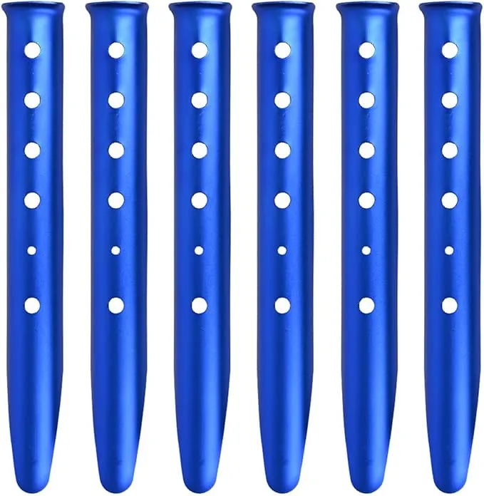 TRIWONDER 6X Snow and Sand Tent Stakes Pegs - Aluminum U-Shaped Tent Pegs Tent Nails Lightweight for Camping Hiking Backpacking