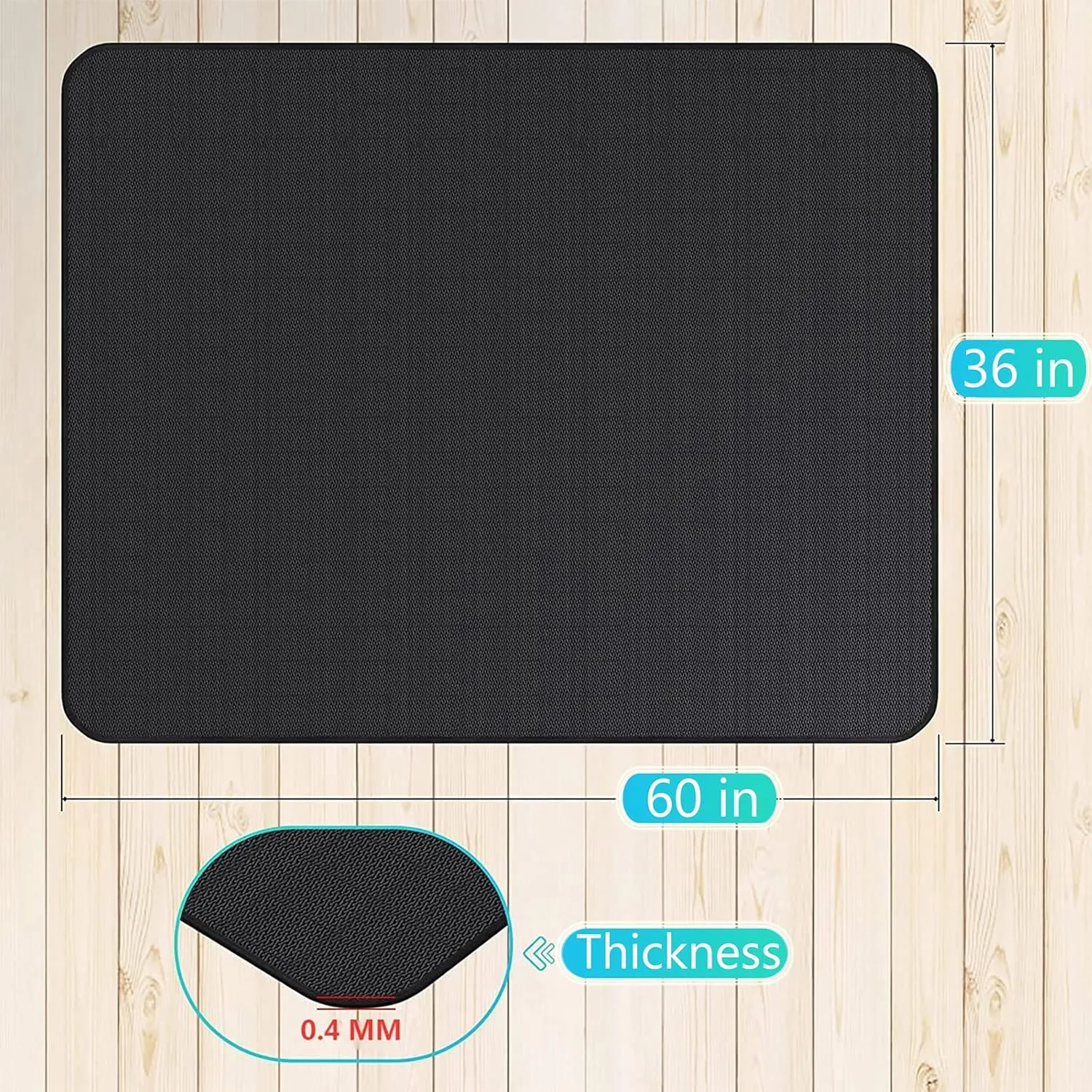 UBeesize Thickened 60x36 inch Under Grill Mat for Outdoor Grill, Fireproof Mat for Lawn, Smokers, Gas Grills, Deck and Patio, Fireplace Mat Fire Pit Mat,Oil-Proof Waterproof Non-Slip BBQ Protector