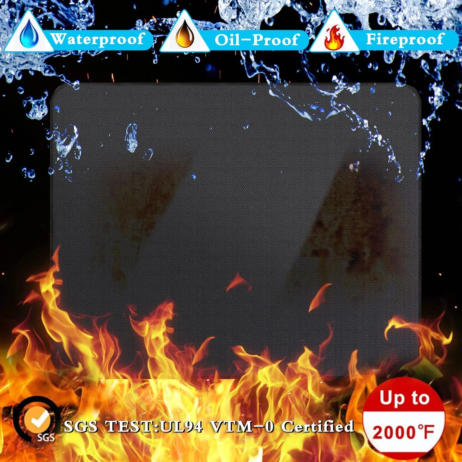 UBeesize Thickened 60x36 inch Under Grill Mat for Outdoor Grill, Fireproof Mat for Lawn, Smokers, Gas Grills, Deck and Patio, Fireplace Mat Fire Pit Mat,Oil-Proof Waterproof Non-Slip BBQ Protector