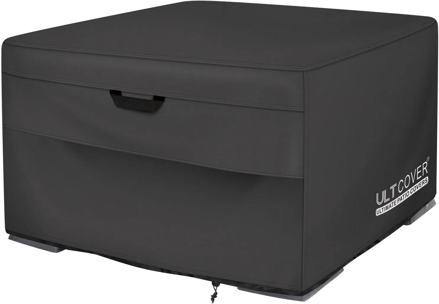 ULTCOVER Patio Fire Pit Table Cover Square 36 inch Outdoor Waterproof Fire Bowl Cover, Black