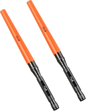 ULTRAFIRE 18-Inch Signal Traffic Wand Safty LED Flashlight, 1000 Lumen with Red Flashing Mode, Orange Finish, 3 Modes Marshaling Wands for Traffic Control Parking Airport Camping Emergency