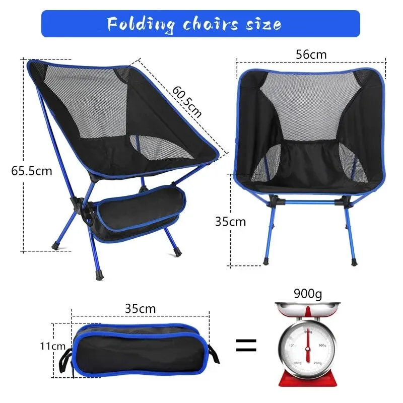Ultralight Portable Folding Chair:  Perfect for Camping, Beach, Hiking, Picnic, and Fishing