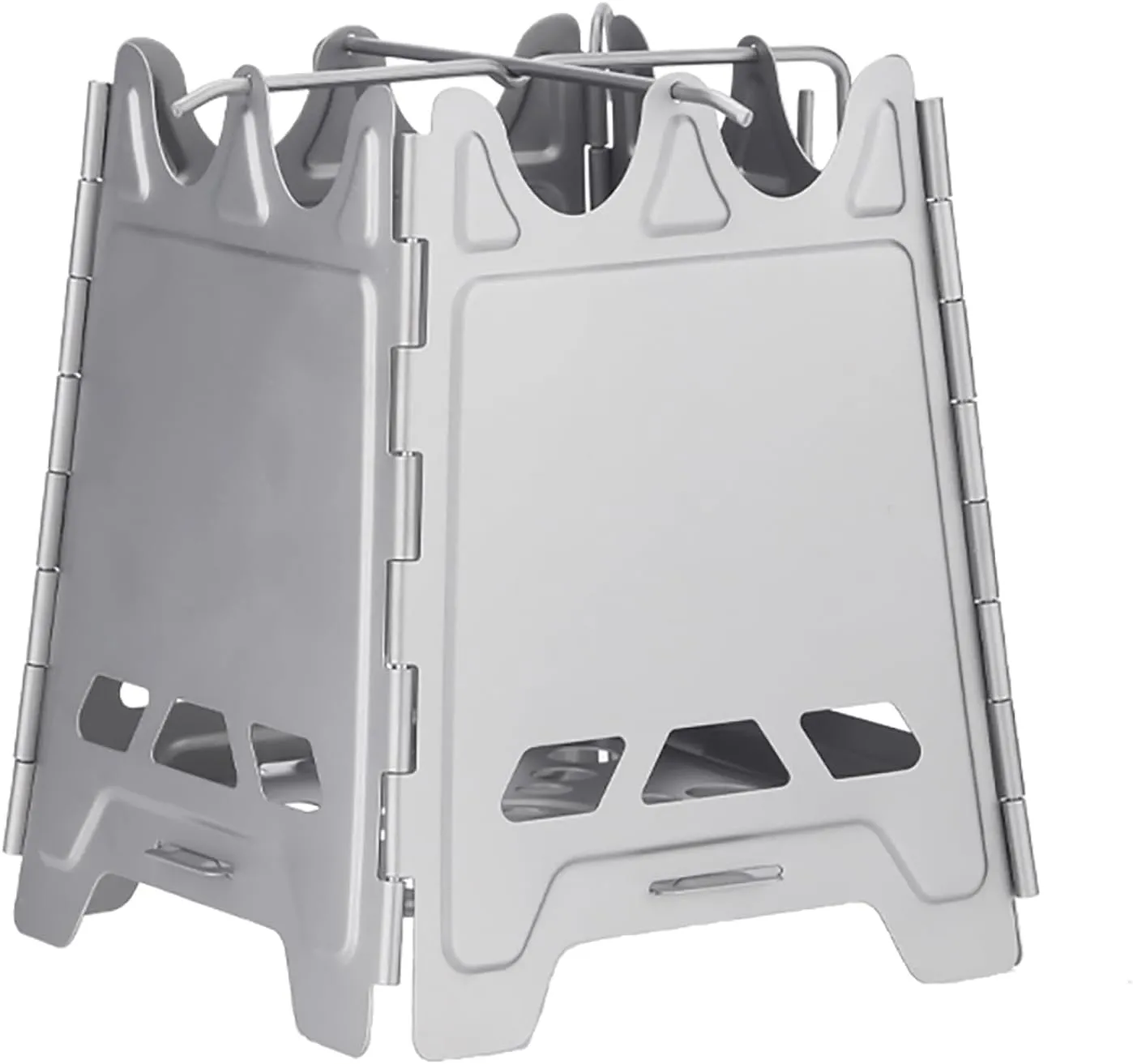 Ultralight Titanium Wood Burning Stove Outdoor Camping Multi-Fuels Alcohol Stove BBQ Stove WS009ST-Ti (Foldable Wood Burning Stove)