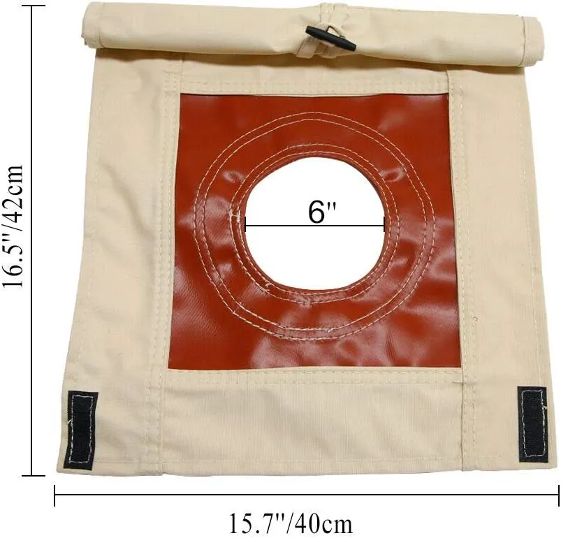 UNISTRENGH Fire-Resistant Stove Jack Hole Accessory with Flap Covered for 4 Seasons Cotton Canvas Camping Bell Tent