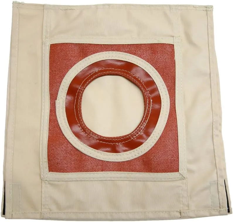 UNISTRENGH Fire-Resistant Stove Jack Hole Accessory with Flap Covered for 4 Seasons Cotton Canvas Camping Bell Tent