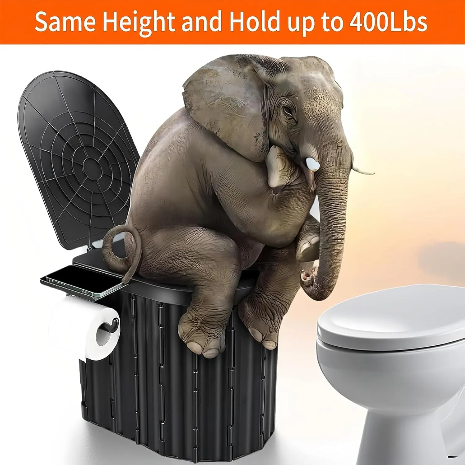 UOPBYEA Portable Camping Toilet for Adults with Handle and Detachable Bracket, Outdoor Toilet for Camping Toilets Portable Potty, Bucket Toilets for Tent, Beach, Travel, Hiking, Car, RV, Truck Driver