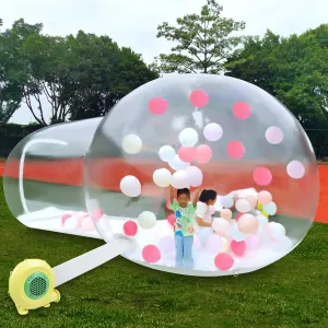 Upgraded Clear Bubble Tent, Outdoor Inflatable Camping Tent with Air Blower, Pop Up Sports Tent for Fishing & Outdoors, Spacious Interior, All Weather Shelter for Watching Sports, Cheering