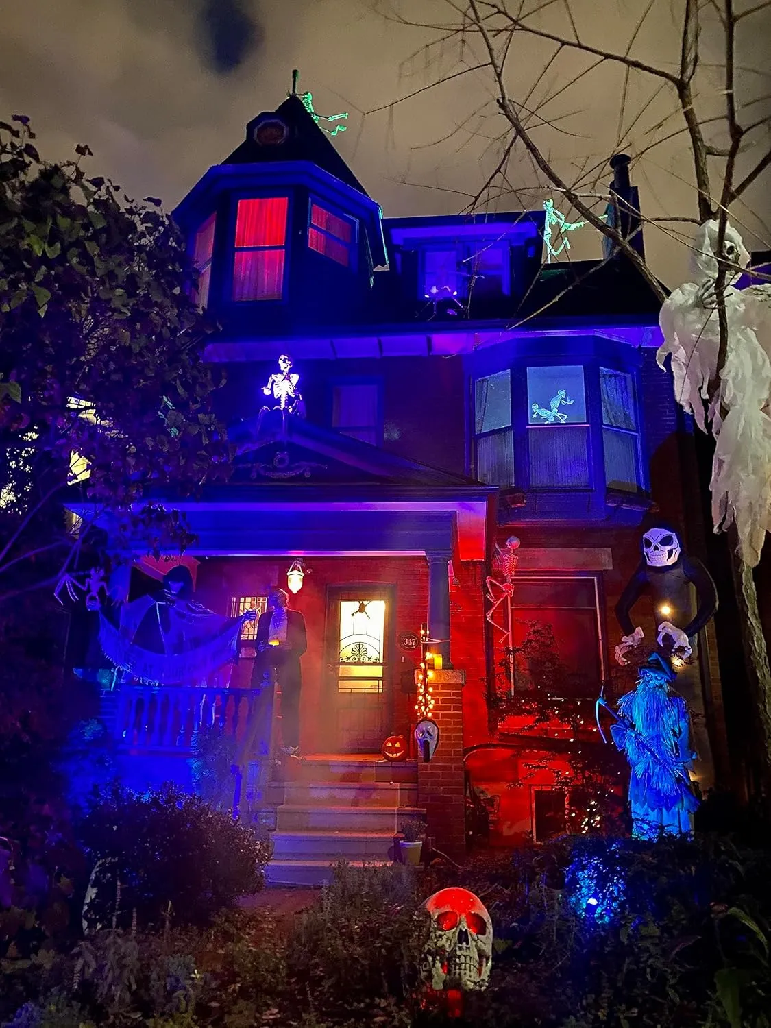 【Upgraded】 LED Flame Lights with Remote & Timer, 4-Mode Rechargeable Battery Operated Flameless Candles, Waterproof Pillar Flickering Lanterns for Room Patio Wedding Halloween Home Decor, Blue