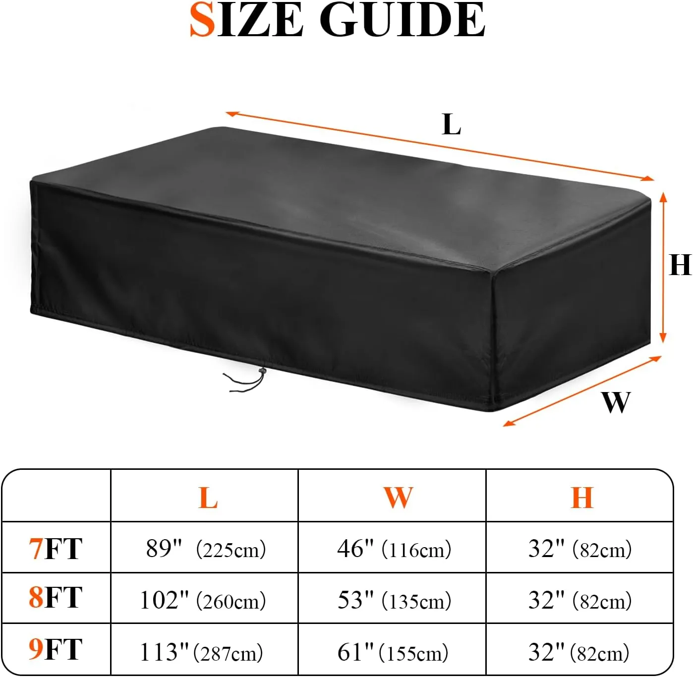【Upgraded】Pool Table Cover Waterproof, 9 Ft Billiard Table Cover, 600D Heavy Duty Air Hockey Table Cover - 113x61x32in, Black
