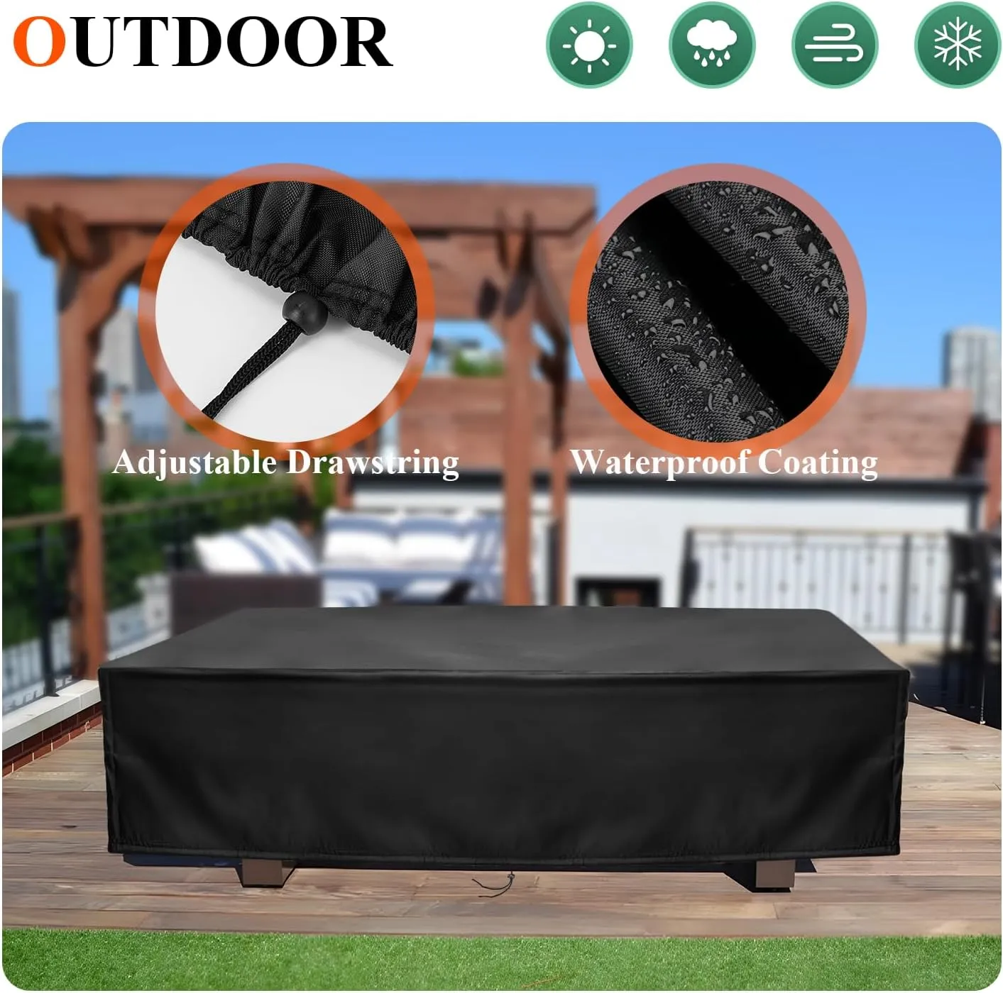 【Upgraded】Pool Table Cover Waterproof, 9 Ft Billiard Table Cover, 600D Heavy Duty Air Hockey Table Cover - 113x61x32in, Black