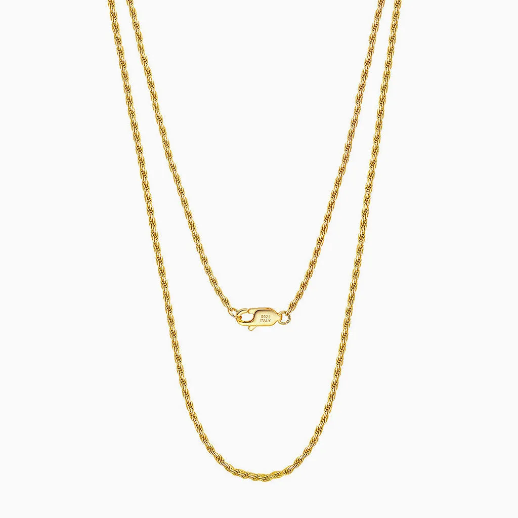 Urban Chic Pure Color Twist Rope Sterling Silver 1.2MM Chain NeckLace