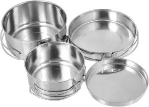 VANZACK Picnic Cooker Casserole Pot with Lid Cupboards Griddle Pan Stackable Picnic Food Covers for Outside