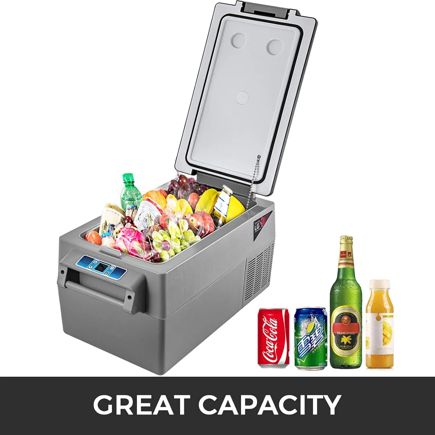 VEVOR Portable Refrigerator 37 Quart(35 Liter),12 Volt Refrigerator App Control(-4℉~68℉), Car Refrigerator with 12/24v DC & 110-240v AC for Camping, Travel, Fishing, Outdoor or Home Use