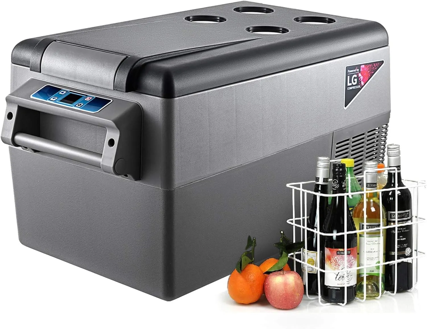 VEVOR Portable Refrigerator 37 Quart(35 Liter),12 Volt Refrigerator App Control(-4℉~68℉), Car Refrigerator with 12/24v DC & 110-240v AC for Camping, Travel, Fishing, Outdoor or Home Use