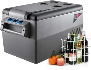 VEVOR Portable Refrigerator 37 Quart(35 Liter),12 Volt Refrigerator App Control(-4℉~68℉), Car Refrigerator with 12/24v DC & 110-240v AC for Camping, Travel, Fishing, Outdoor or Home Use
