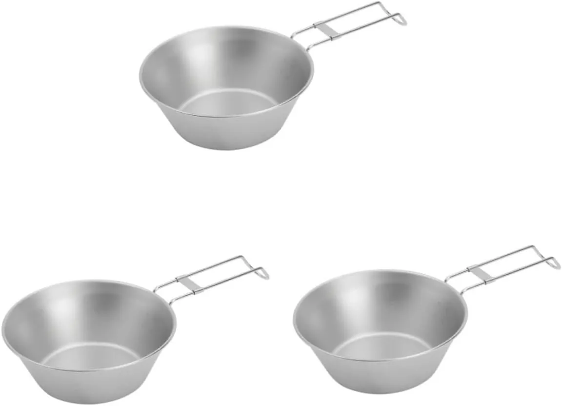 VICASKY 1pc Outdoor Portable Foldable Stainless Steel Bowl Compact Travel Cup for Camping Hiking Fishing and Picnics Lightweight Durable Easy to Clean Stainless Steel Material