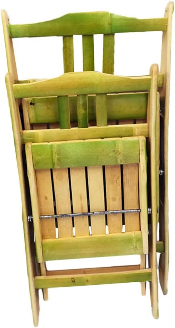 VICASKY Elegant Bamboo Folding Chair Large Camping Chair for Outdoor Blue Comfortable Lightweight for Home Garden