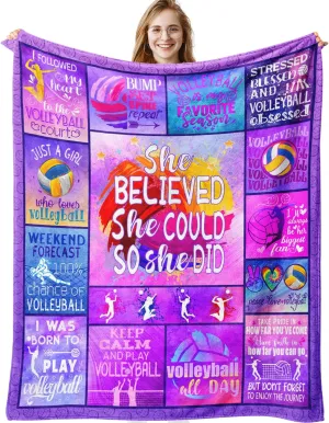 Volleyball Blanket, Volleyball Stuff, Volleyball Gifts for Girls Teen, Volleyball Accessories for Teen Girls, Volleyball Coach Gifts for Women, Volleyball Team Gifts Throw Blanket 60"X50"
