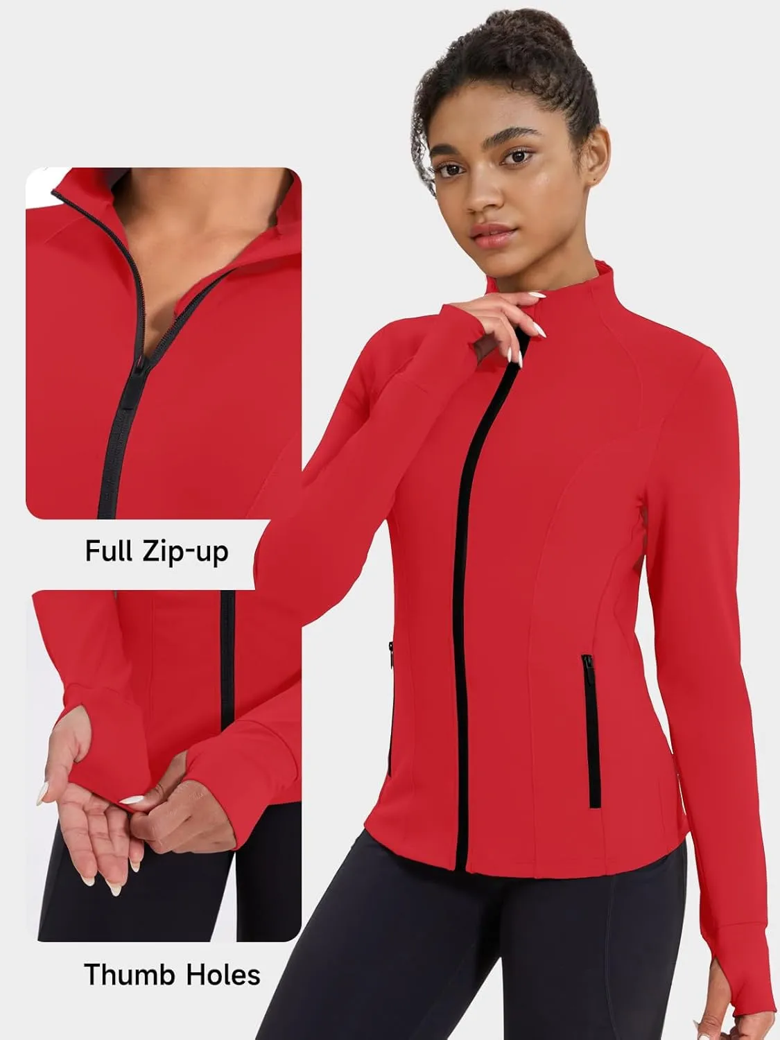 VUTRU Women's Workout Jacket Zip Up Athletic Lightweight Running Yoga Jacket with Pockets