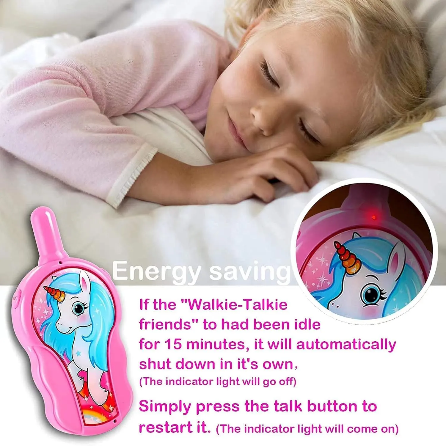Walkie Talkies for Kids, Toys for 4 5 6 7 8 Year Old Girls Boys, Long Range Walkie Talkies for Toddlers, Mini Pink Cute Mermaid Christmas Birthday Easter Gifts Indoor Outside Games (2 Pack)