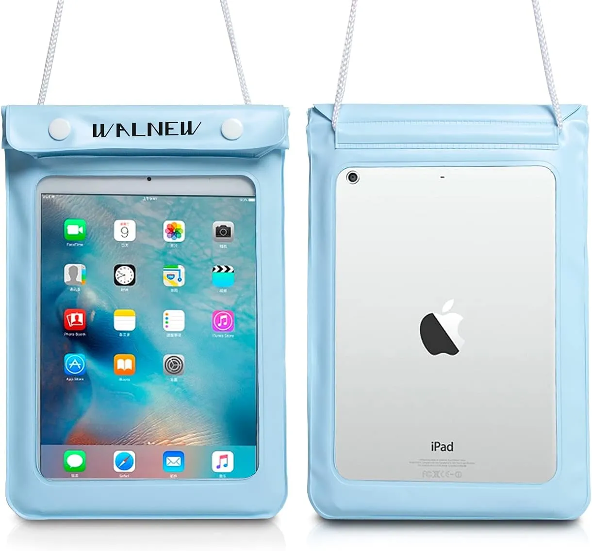 WALNEW Universal Waterproof eReader Protective Case Cover for Kindle Colorsoft Signature Edition/7"/6.8“Kindle Paperwhite/6" Kindle 2024/Oasis/Kindle Fire 7,iPad Mini,Kobo Clara/Nia and More,Lightblue