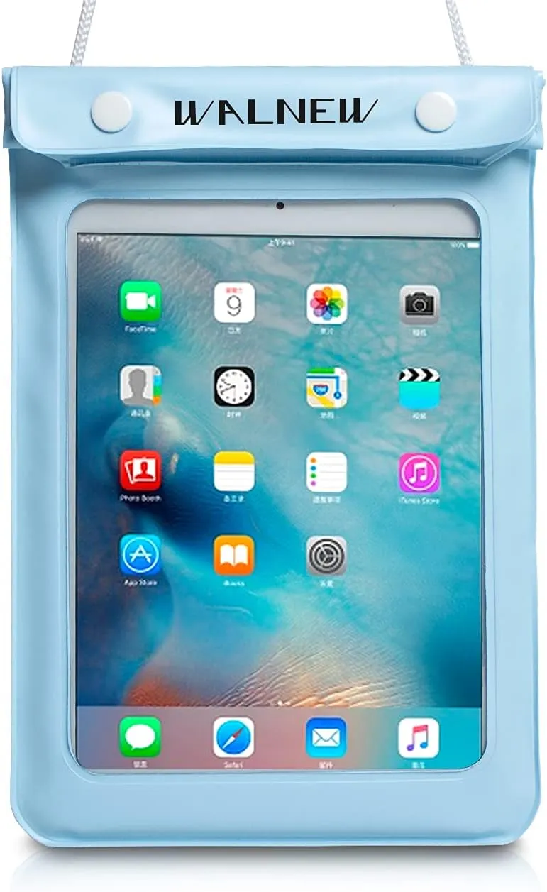 WALNEW Universal Waterproof eReader Protective Case Cover for Kindle Colorsoft Signature Edition/7"/6.8“Kindle Paperwhite/6" Kindle 2024/Oasis/Kindle Fire 7,iPad Mini,Kobo Clara/Nia and More,Lightblue