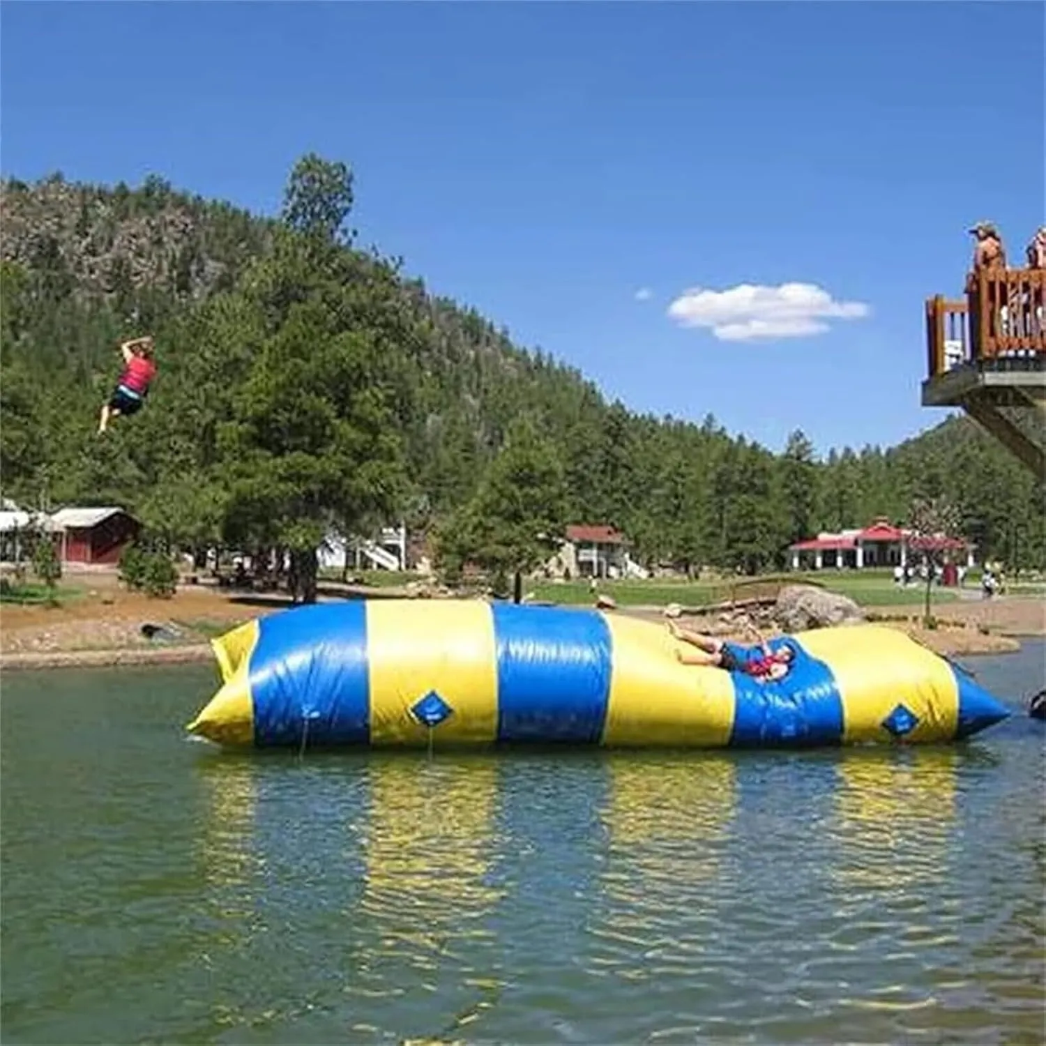 Water Inflatable PVC Jumping Bag Pillow Trampoline Toys, with Air Pump for Adults and Children Playground