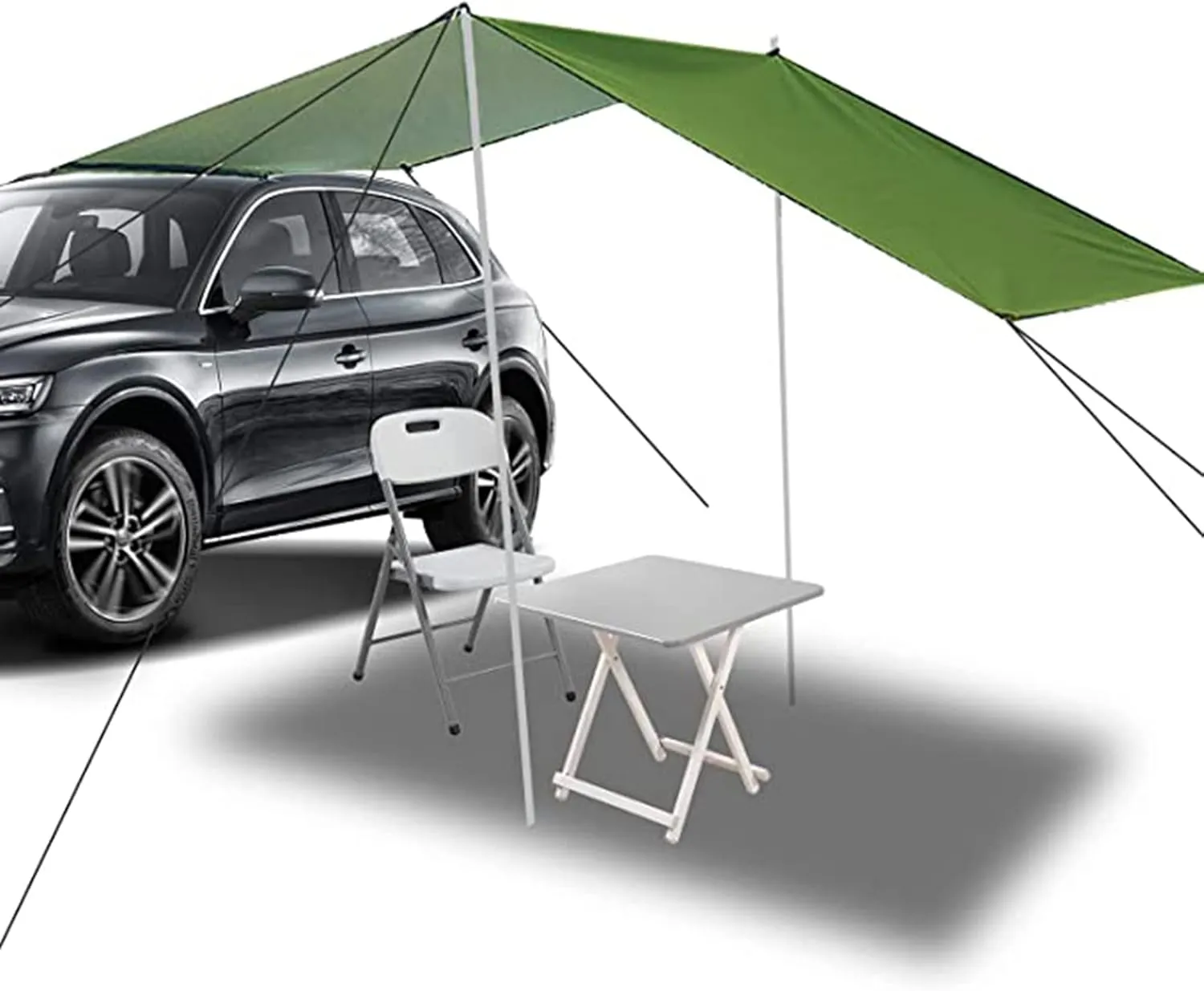 Waterproof Car Camping Tarp Sun Shelter, Tarp Canopy for Camping, Portable Auto Canopy Camper Trailer for Camping Outdoor SUV Beach