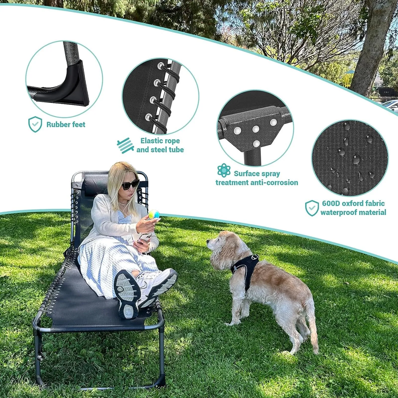 WEJOY 3-Folding Lounge Chair Set of 2