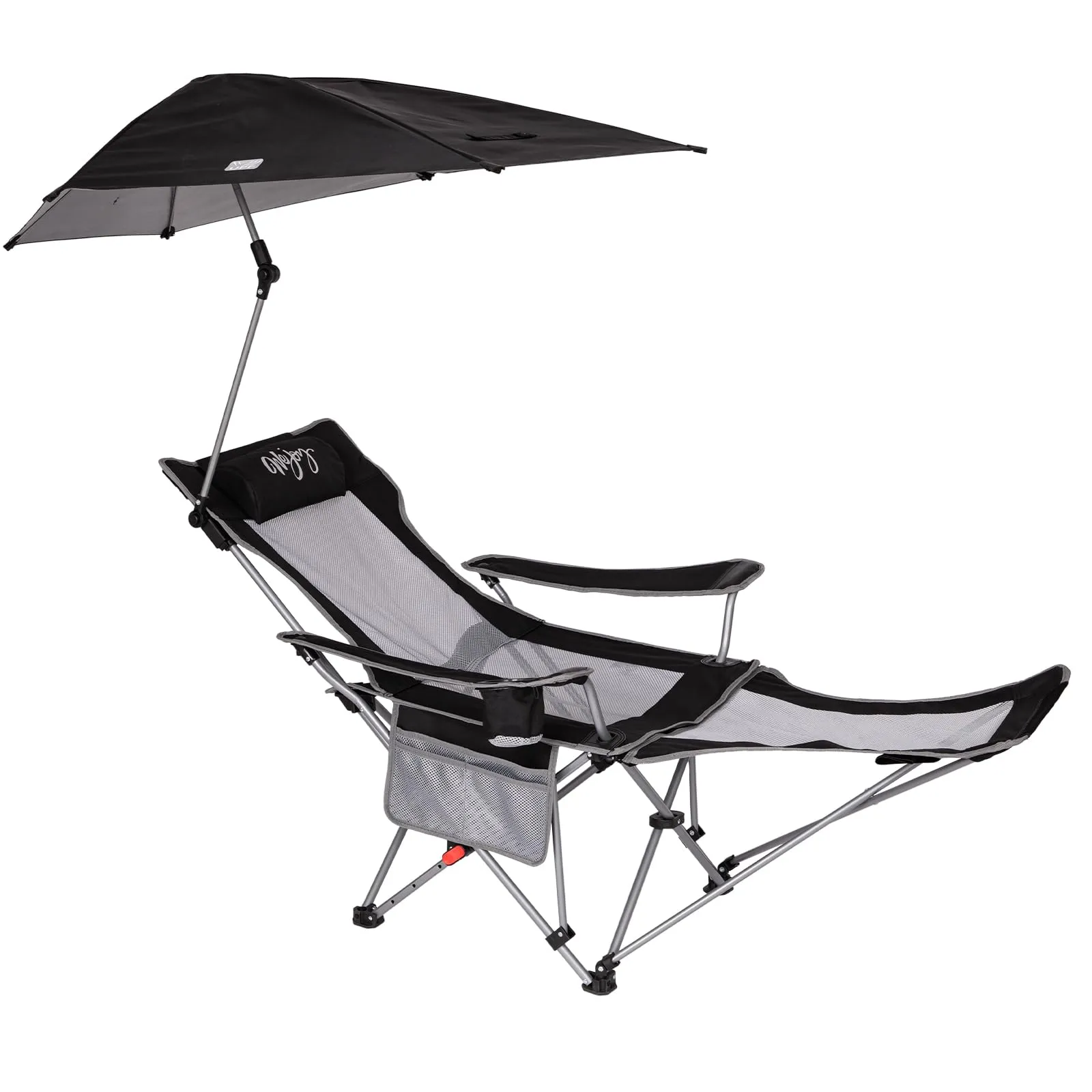 WEJOY Sunshade Lounge Chair 2 in 1 Recliner Chair with Umbrella