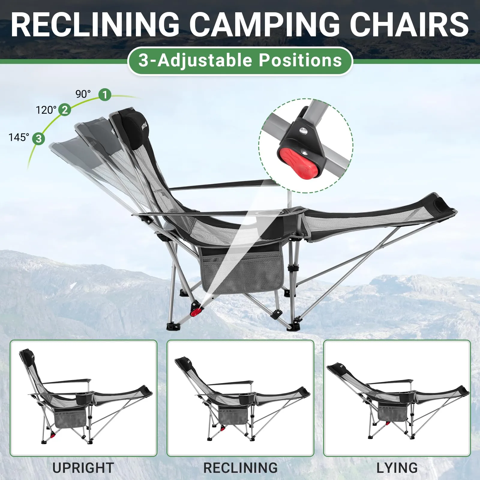 WEJOY Sunshade Lounge Chair 2 in 1 Recliner Chair with Umbrella