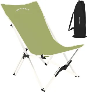 Whitsunday Outdoor Chair Camping Folding Butterfly Chair with Pillow, Portable Reclining Chair for Camping, Picnic, Beach, Travel, Hiking -Green