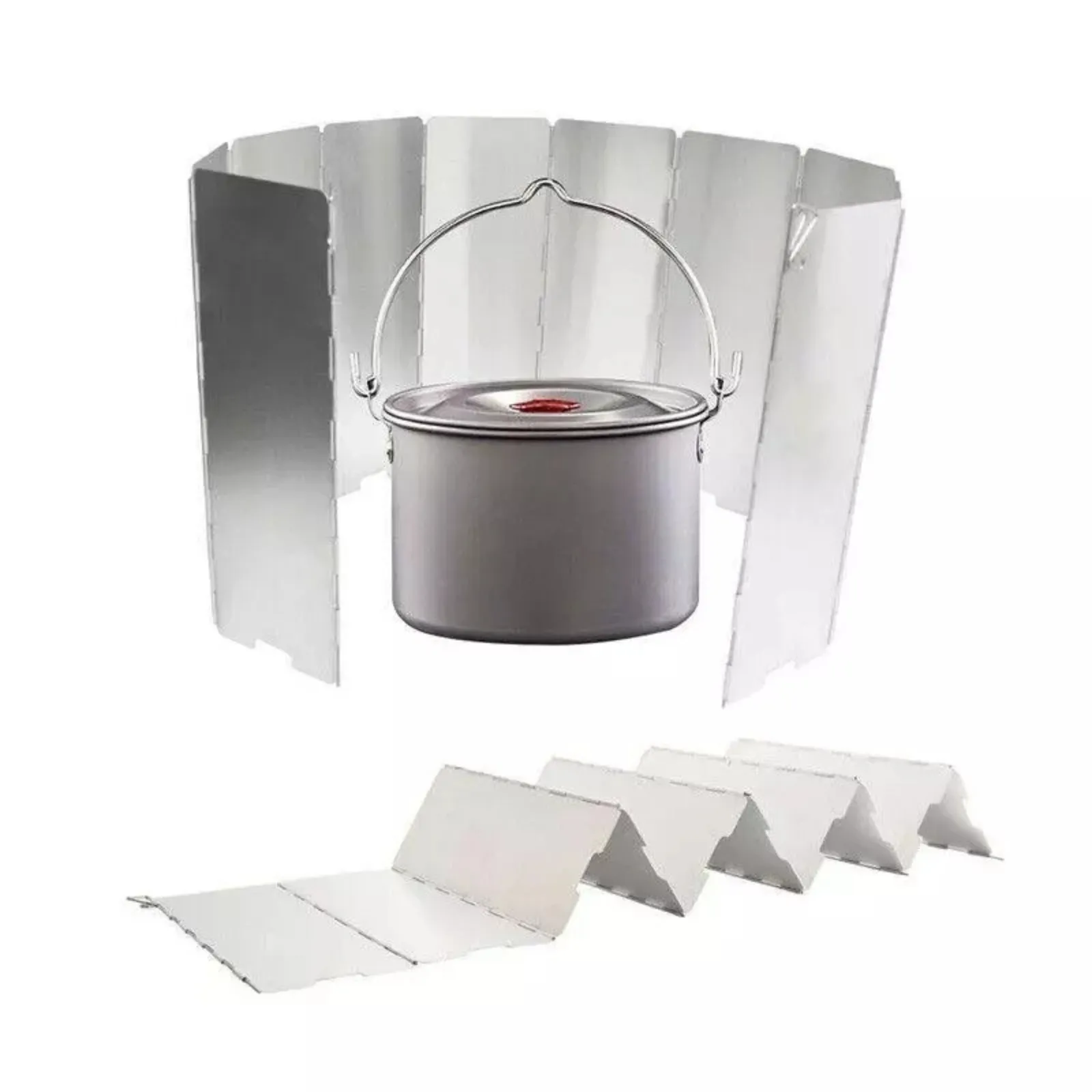 Wind Shield Screen BBQ Gas Stove 10 plates Foldable Aluminum Camping Cooker
